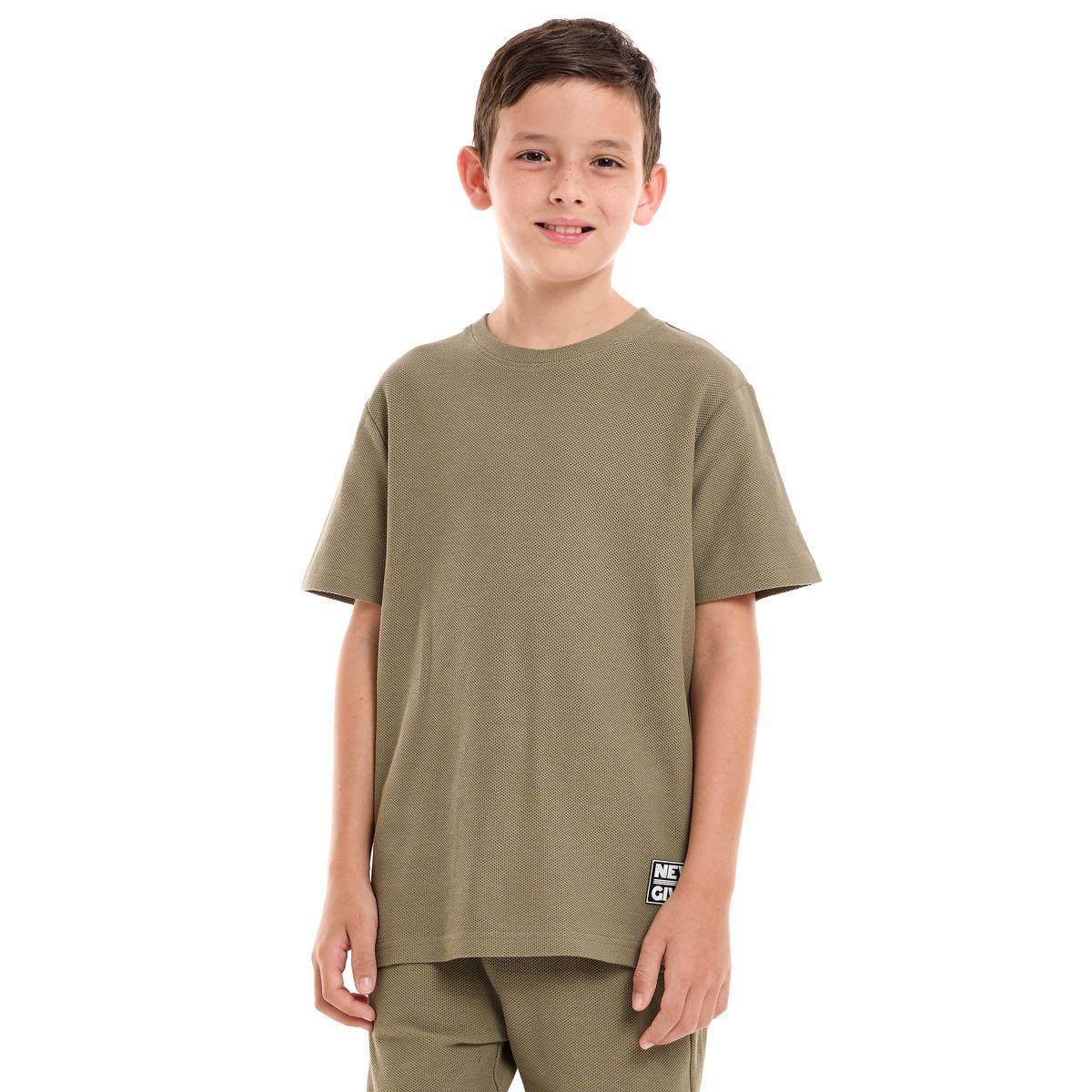 Victor and Jane X Styli  Textured Knit Patch Detail Longline T-Shirt & Shorts Set-boys-clothing-setsandcoords-image-3