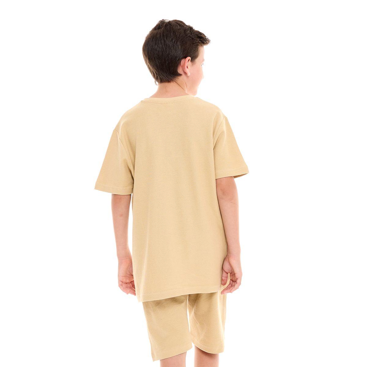 مجموعة من شورت مع تيشيرت بتفاصيل بارزة الملمس فيكتور آند جين × ستايلي-boys-clothing-setsandcoords-image-2