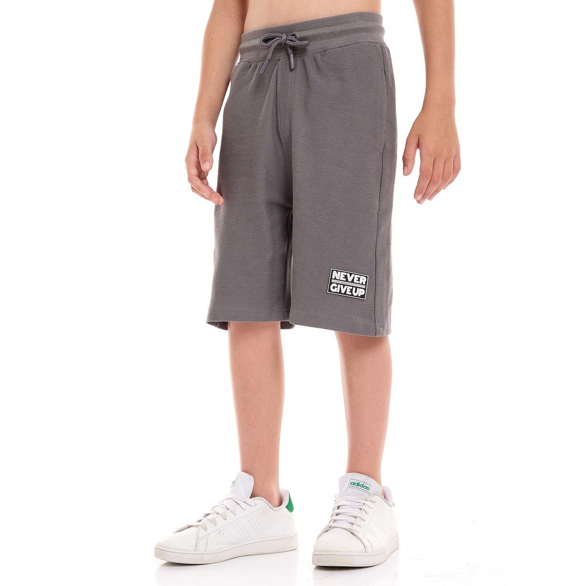 Victor and Jane X Styli  Textured Knit Patch Detail Longline T-Shirt & Shorts Set-boys-clothing-setsandcoords-image-4