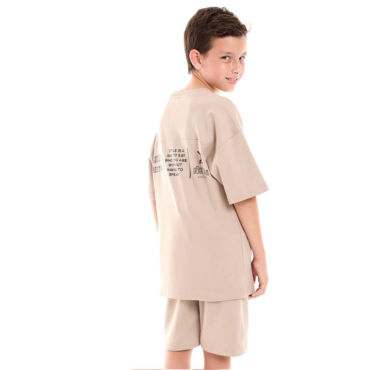 Victor and Jane X Styli  Dropped Shoulder Oversized T-Shirt & Shorts Set-boys-clothing-setsandcoords-image-2