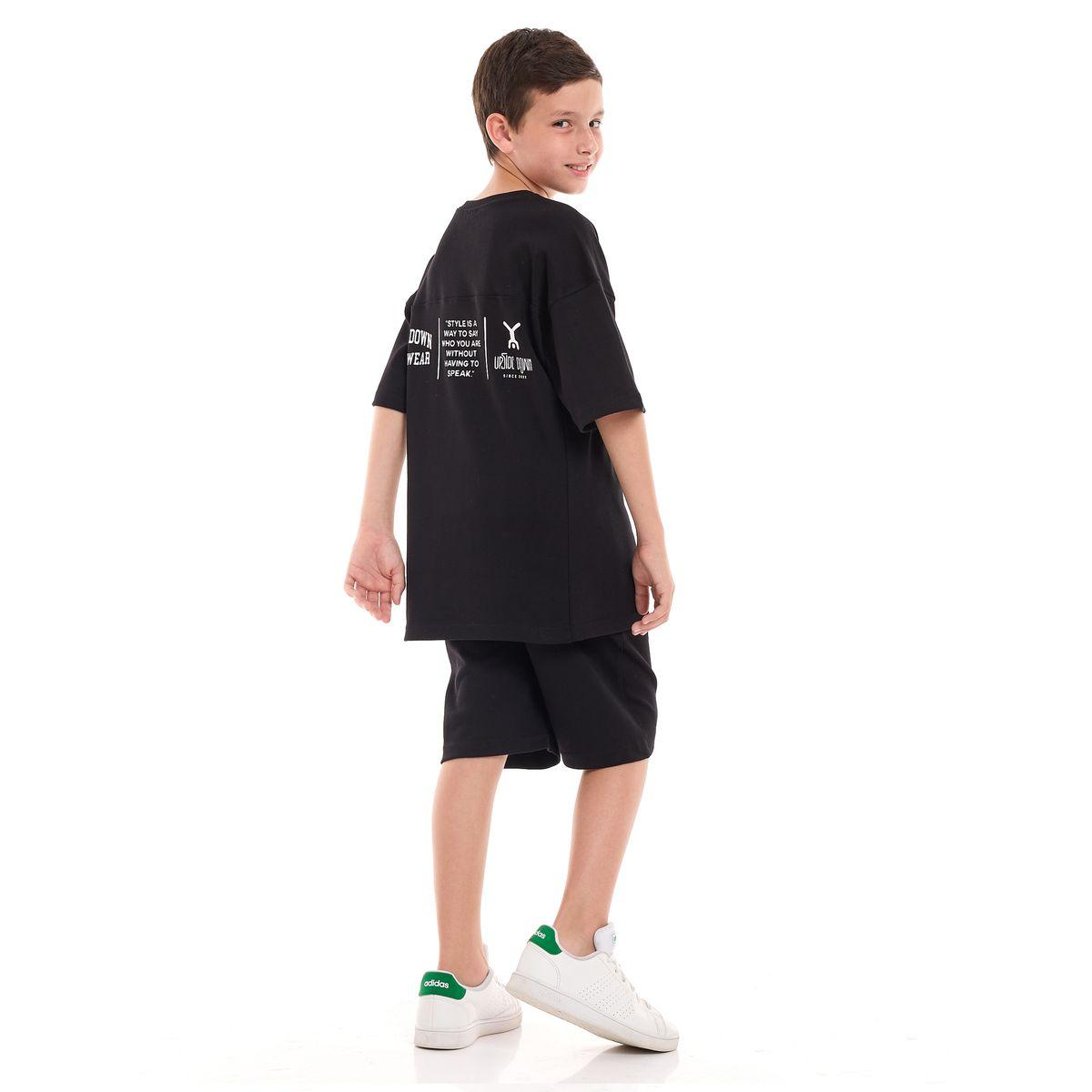 Victor and Jane X Styli  Dropped Shoulder Oversized T-Shirt & Shorts Set-boys-clothing-setsandcoords-image-2