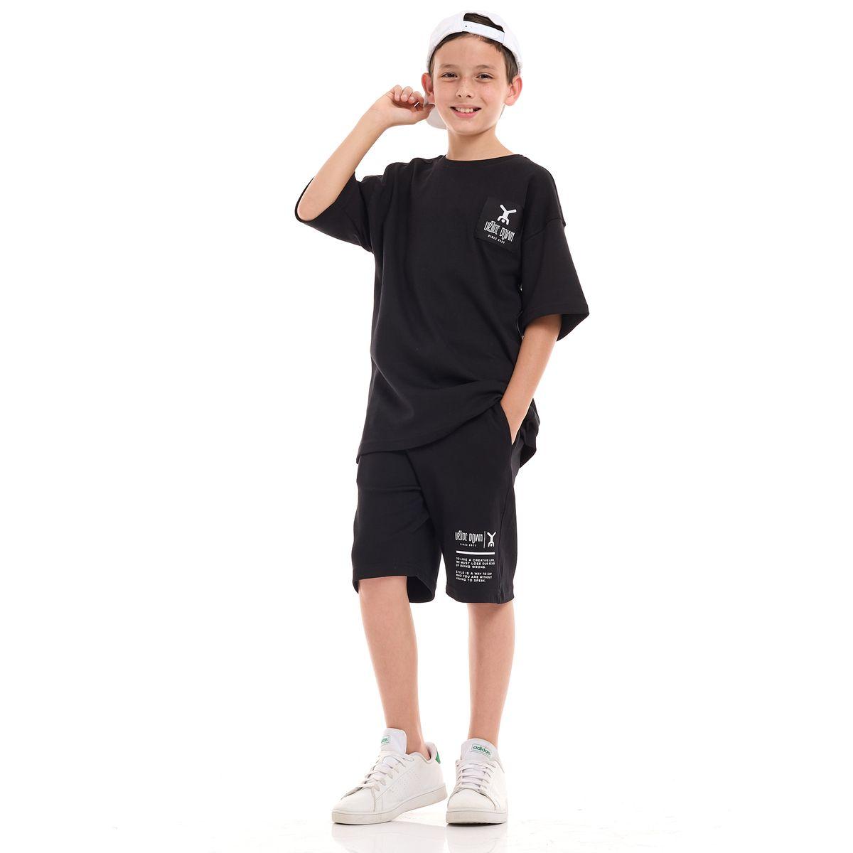 Victor and Jane X Styli  Dropped Shoulder Oversized T-Shirt & Shorts Set-boys-clothing-setsandcoords-image-5