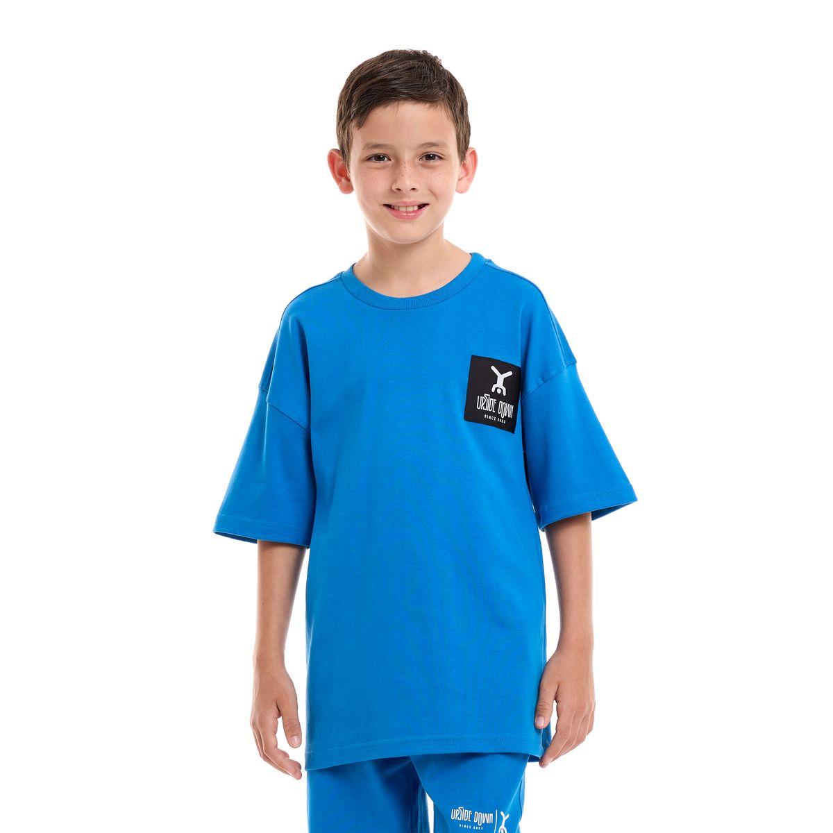 مجموعة من شورت مع تيشيرت فضفاض باكتاف منخفضة فيكتور آند جين × ستايلي-boys-clothing-setsandcoords-image-3