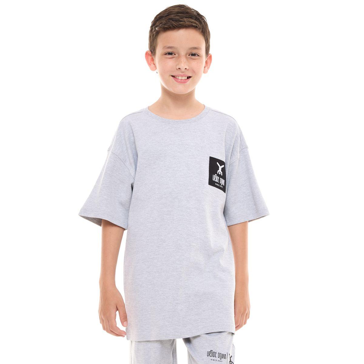 مجموعة من شورت مع تيشيرت فضفاض باكتاف منخفضة فيكتور آند جين × ستايلي-boys-clothing-setsandcoords-image-3