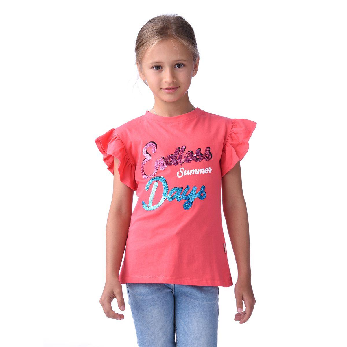 تيشيرت مزين بالترتر مع اكمام بكشكش فيكتور آند جين × ستايلي-girls-clothing-tshirts-image-1