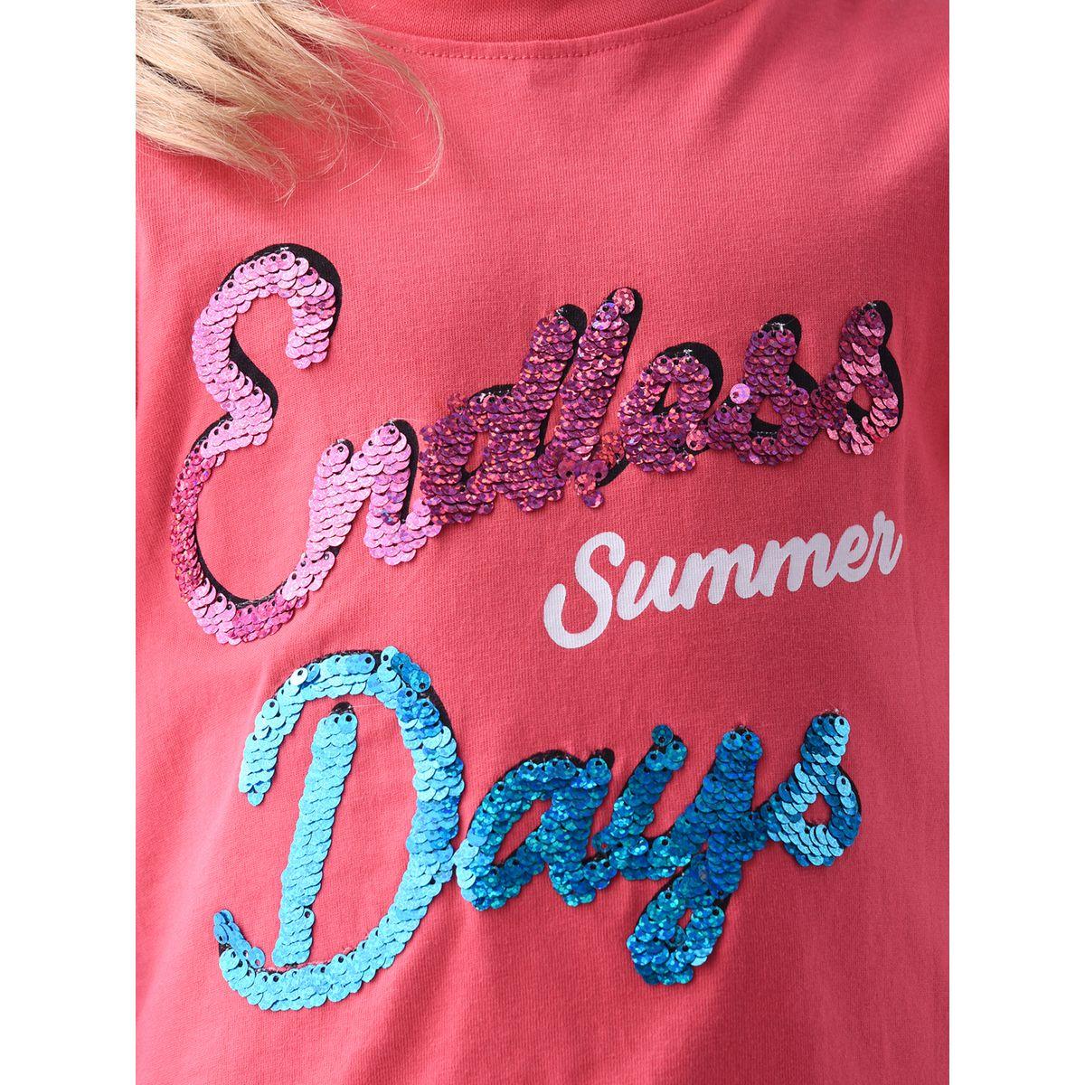 تيشيرت مزين بالترتر مع اكمام بكشكش فيكتور آند جين × ستايلي-girls-clothing-tshirts-image-2