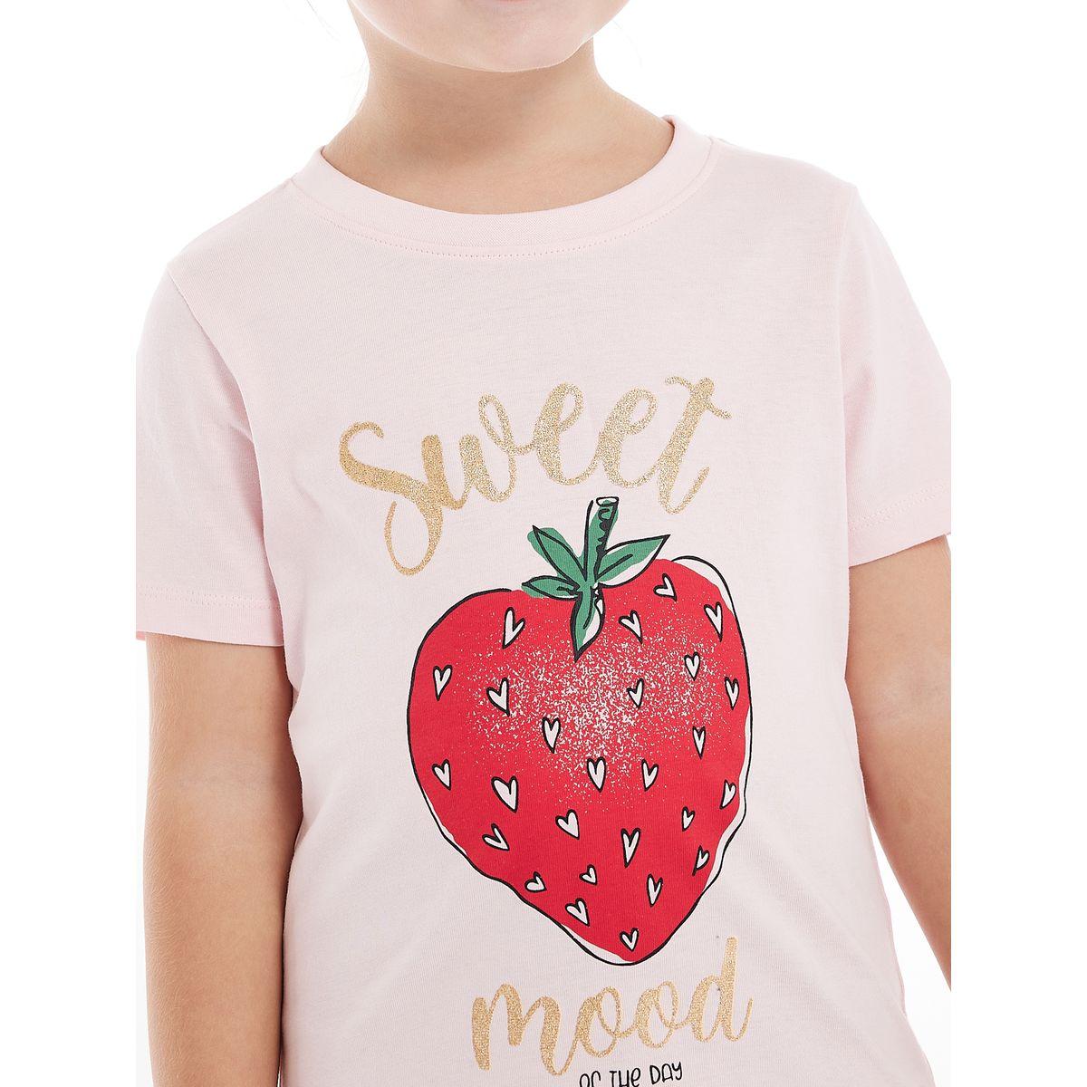 Victor and Jane X Styli  Strawberry Print Short Sleeves T-Shirt-girls-clothing-tshirts-image-4