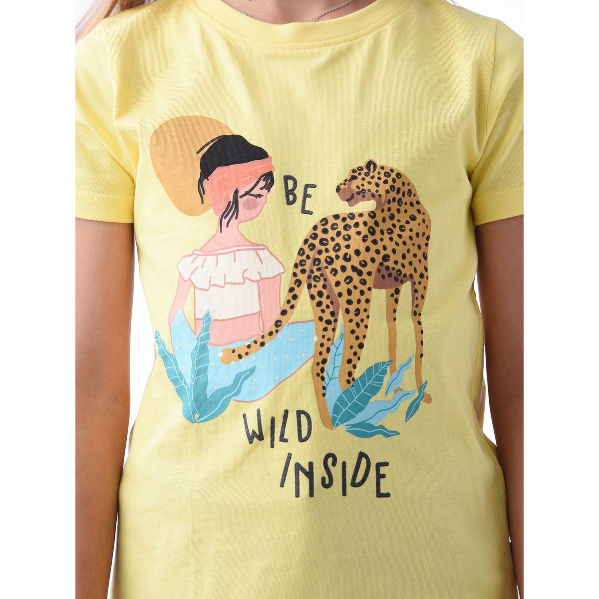 تيشيرت مطبع بطبعة حيوان فيكتور آند جين × ستايلي-girls-clothing-tshirts-image-2