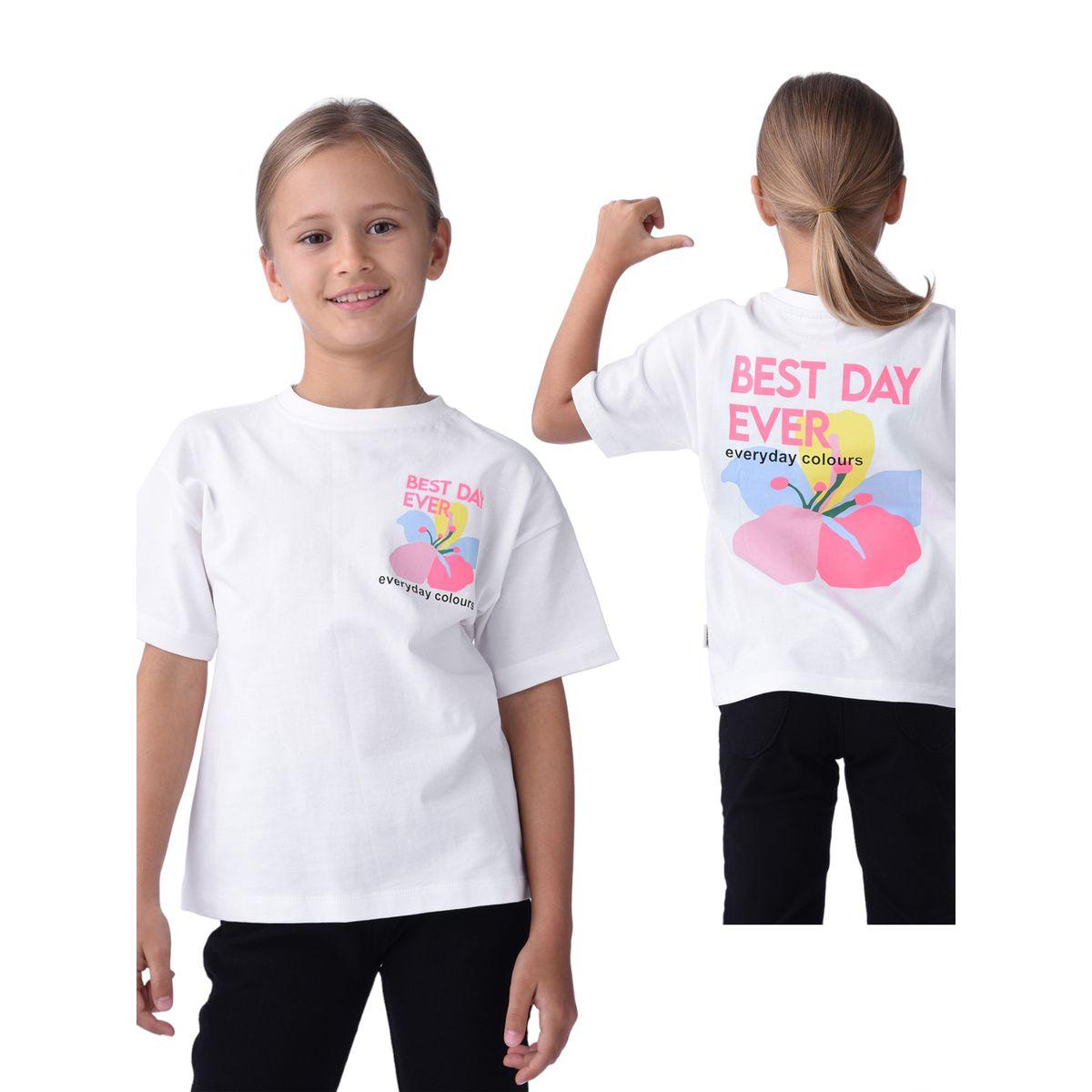 Victor and Jane X Styli  Best Day Ever Graphic Print T-Shirt-girls-clothing-tshirts-image-1