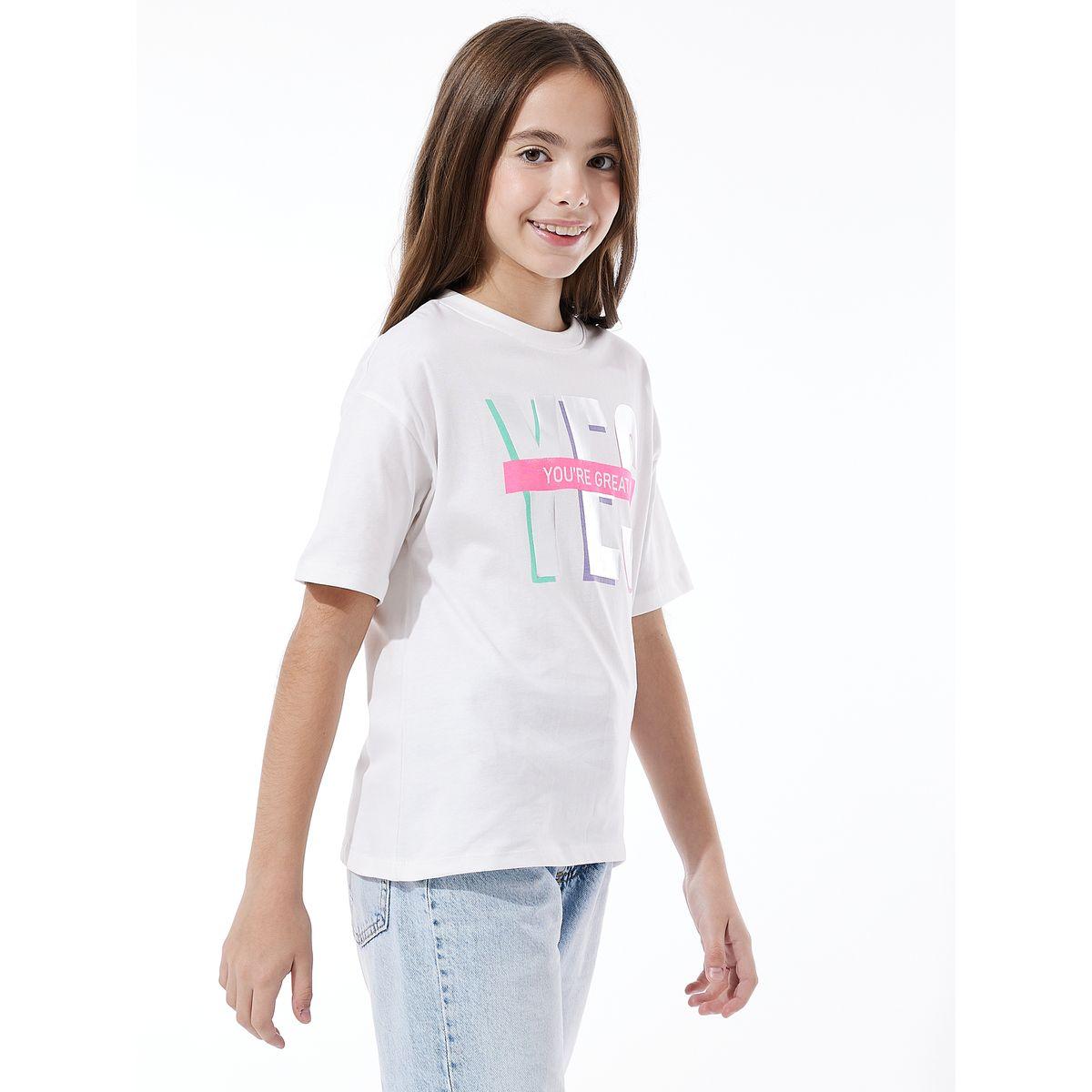 Victor and Jane X Styli  Foil Print Dropped Shoulder T-Shirt-girls-clothing-tshirts-image-2