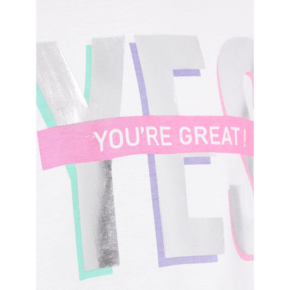 تيشيرت بطبعة فويل واكتاف منخفضة فيكتور آند جين × ستايلي-girls-clothing-tshirts-image-6
