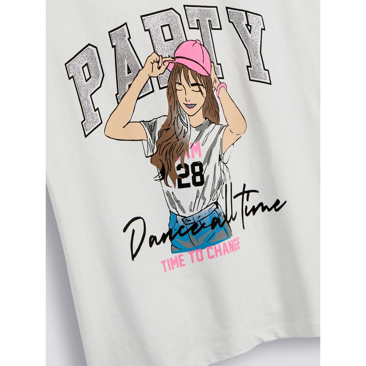 تيشيرت مطبع بطبعة جرافيك فيكتور آند جين × ستايلي-girls-clothing-tshirts-image-3
