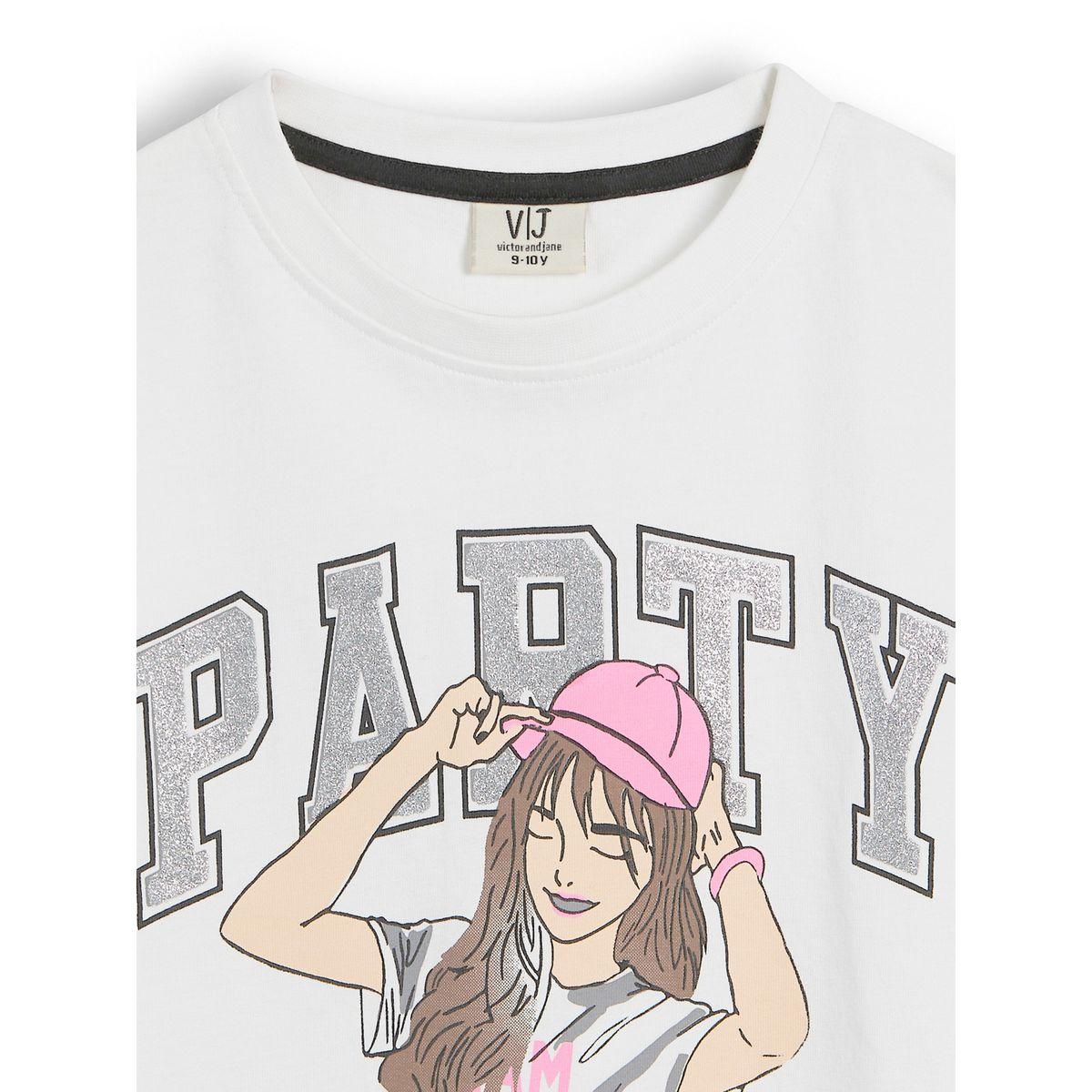 تيشيرت مطبع بطبعة جرافيك فيكتور آند جين × ستايلي-girls-clothing-tshirts-image-4