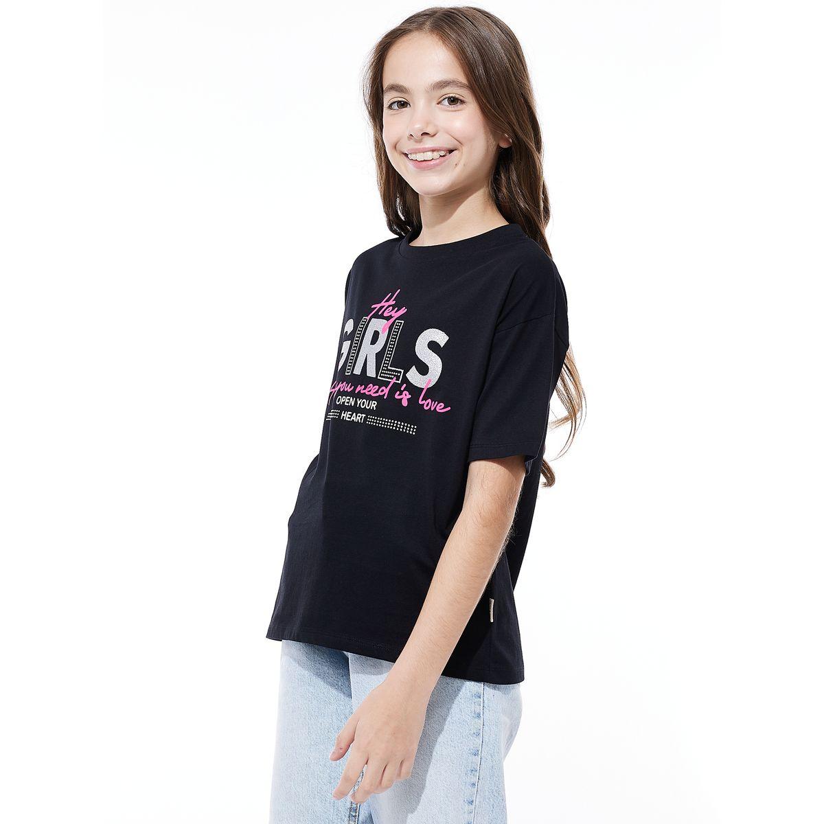 Victor and Jane X Styli  Studded Graphic Print T-Shirt-girls-clothing-tshirts-image-2