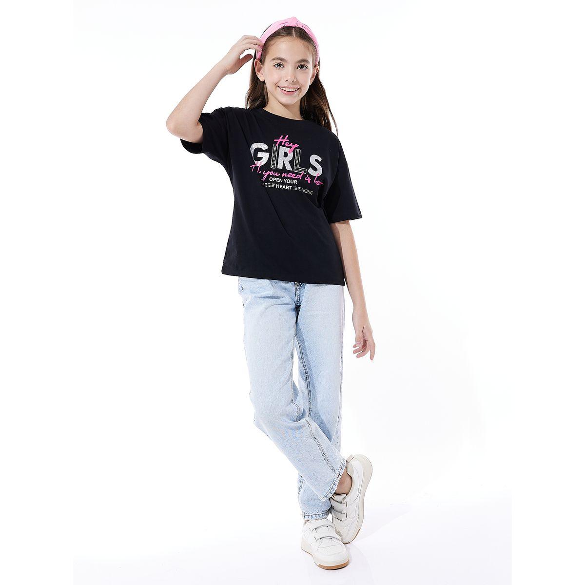 Victor and Jane X Styli  Studded Graphic Print T-Shirt-girls-clothing-tshirts-image-4