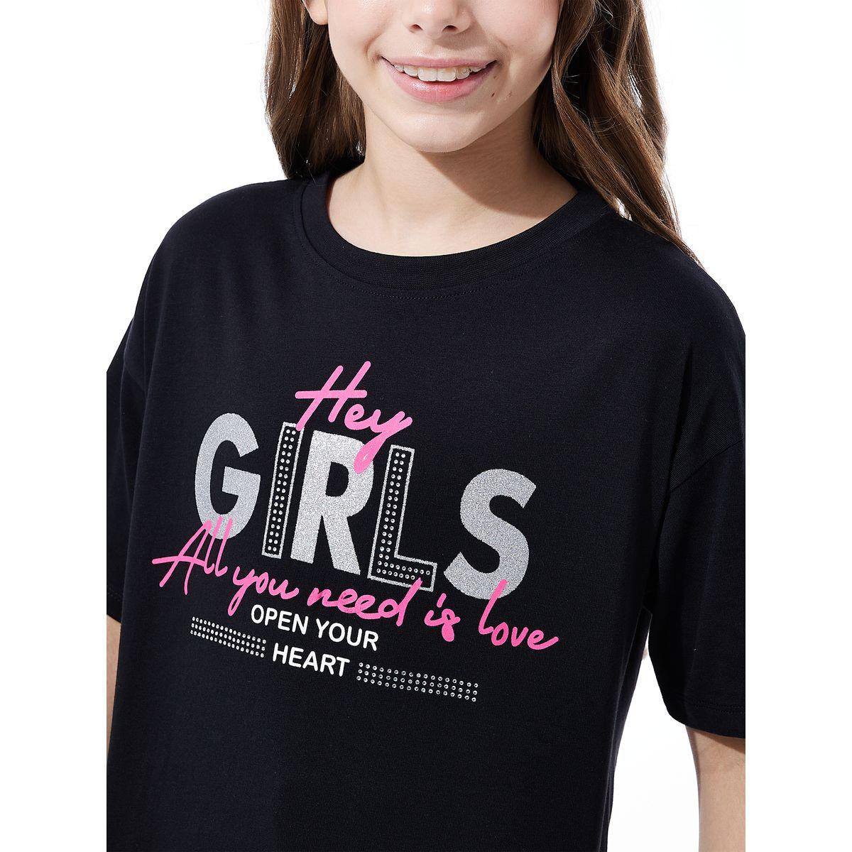 Victor and Jane X Styli  Studded Graphic Print T-Shirt-girls-clothing-tshirts-image-5