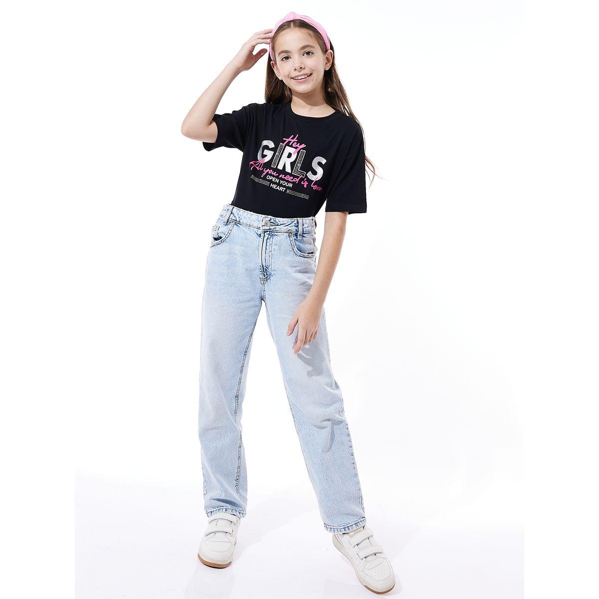 Victor and Jane X Styli  Studded Graphic Print T-Shirt-girls-clothing-tshirts-image-7