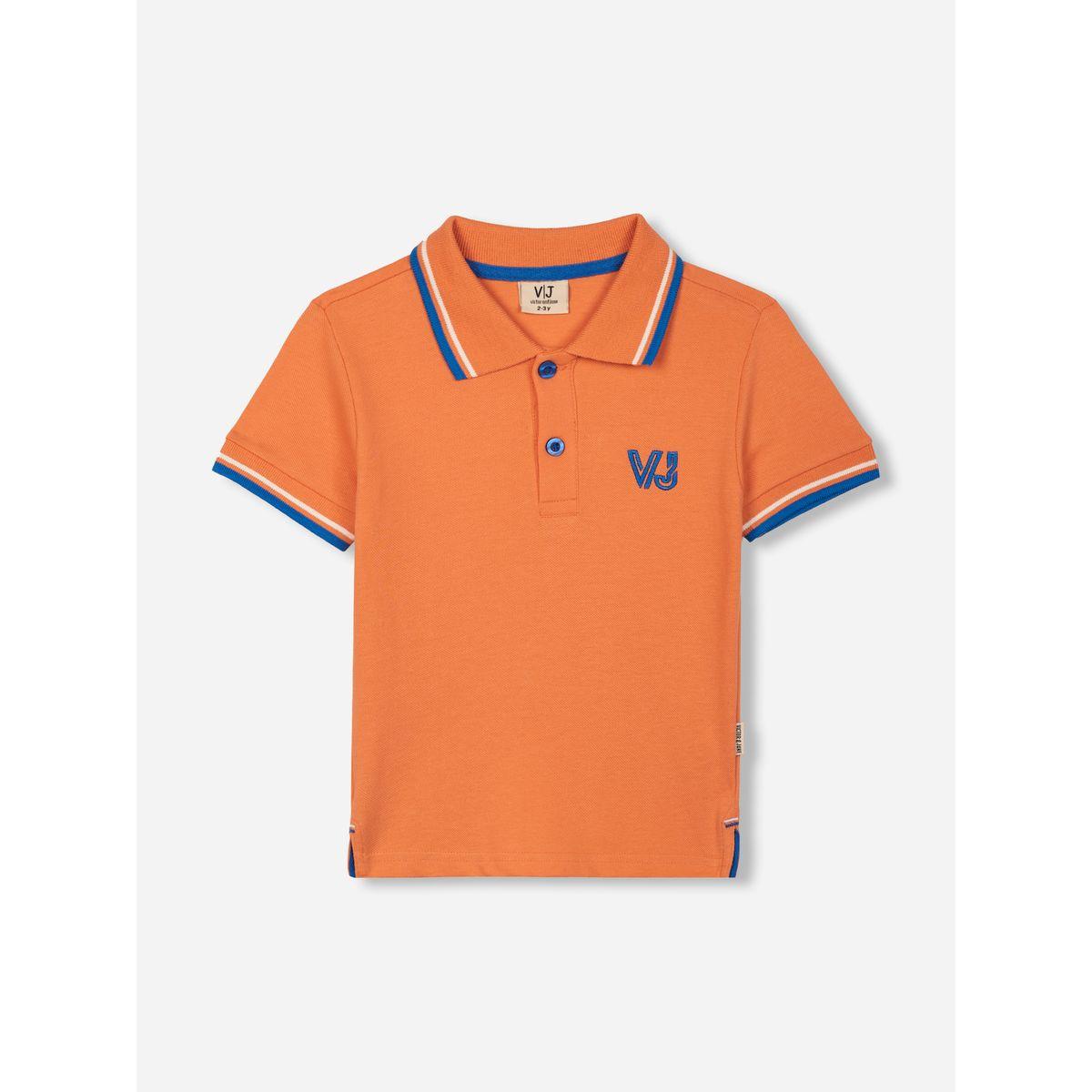 تيشيرت بياقة بولو مُطرّز بشعار الماركة فيكتور آند جين × ستايلي-boys-clothing-tshirtsandpolos-image-1