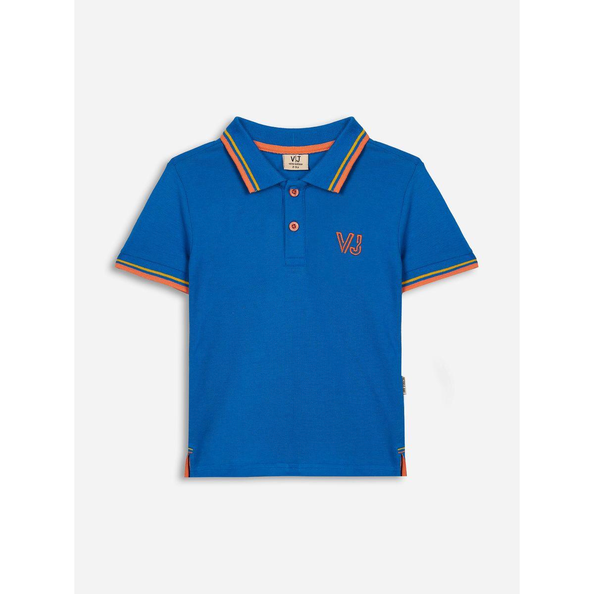 تيشيرت بياقة بولو مُطرّز بشعار الماركة فيكتور آند جين × ستايلي-boys-clothing-tshirtsandpolos-image-1