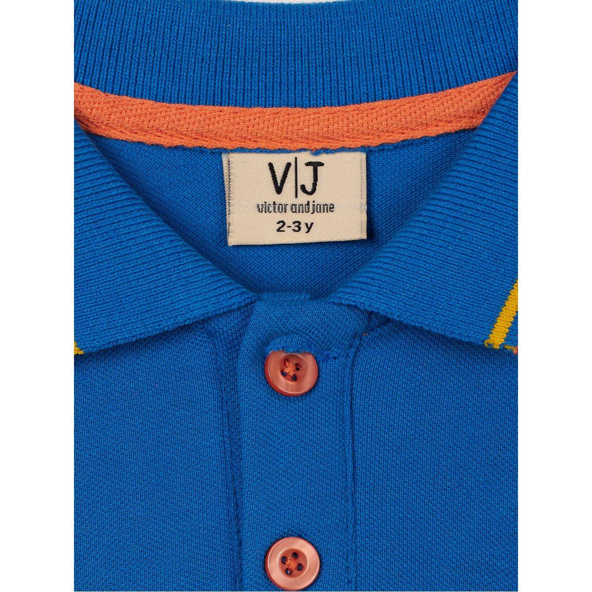 تيشيرت بياقة بولو مُطرّز بشعار الماركة فيكتور آند جين × ستايلي-boys-clothing-tshirtsandpolos-image-3