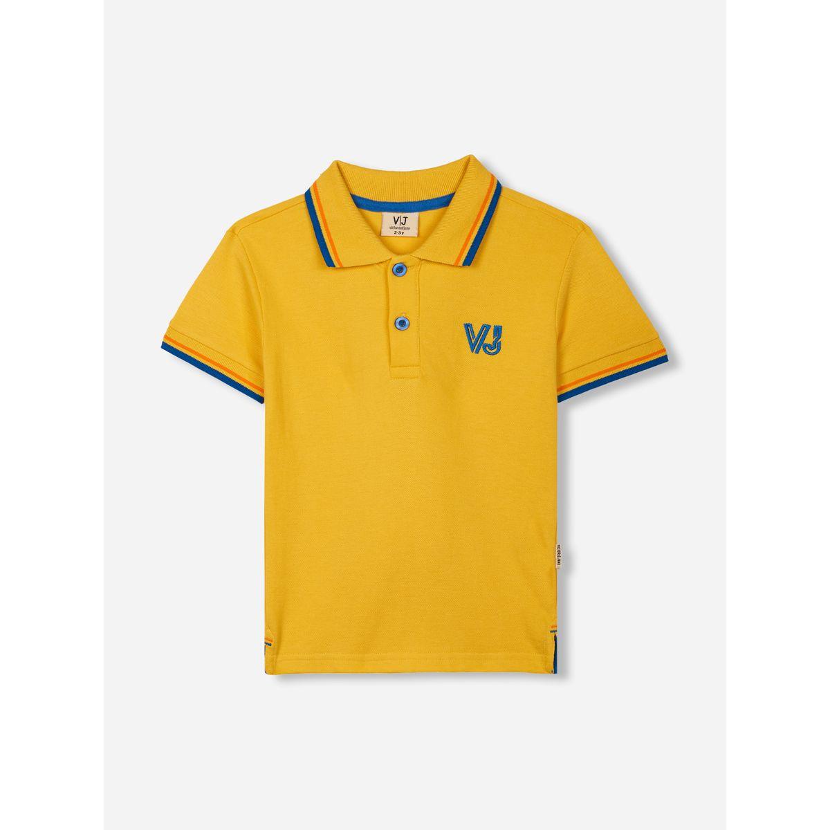 تيشيرت بياقة بولو مُطرّز بشعار الماركة فيكتور آند جين × ستايلي-boys-clothing-tshirtsandpolos-image-1