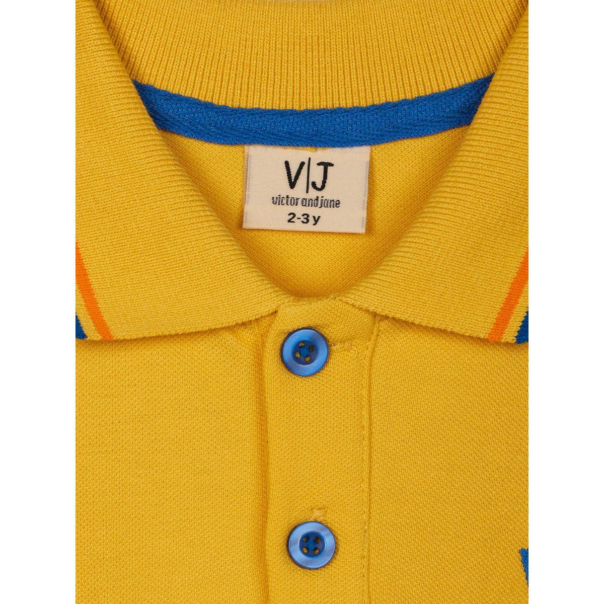 تيشيرت بياقة بولو مُطرّز بشعار الماركة فيكتور آند جين × ستايلي-boys-clothing-tshirtsandpolos-image-3