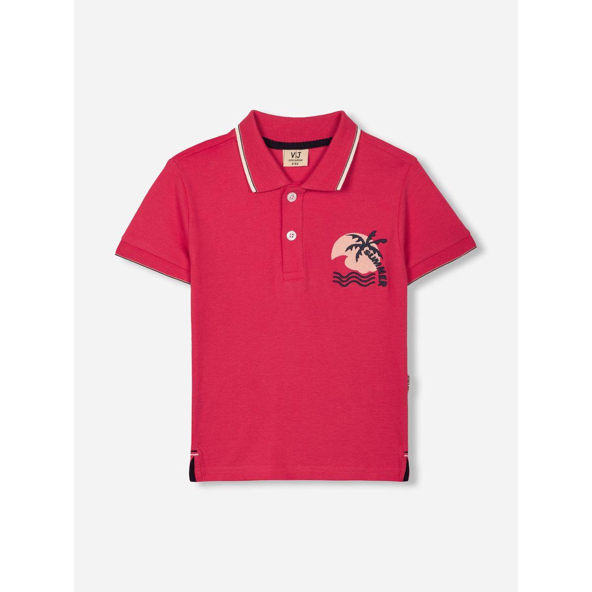 تيشيرت بياقة بولو واكمام قصيرة فيكتور آند جين × ستايلي-boys-clothing-tshirtsandpolos-image-1