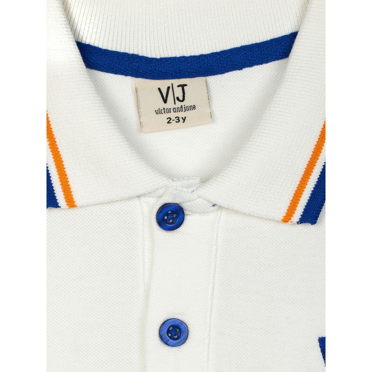 تيشيرت بياقة بولو مُطرّز بشعار الماركة فيكتور آند جين × ستايلي-boys-clothing-tshirtsandpolos-image-3