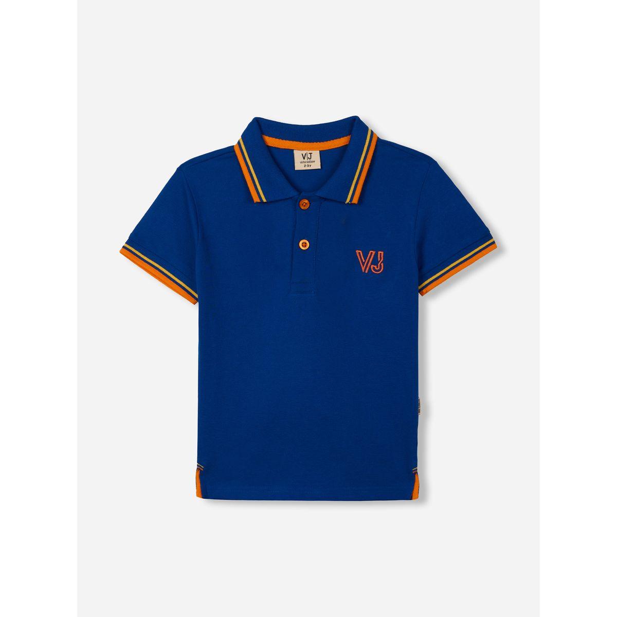 تيشيرت بياقة بولو مُطرّز بشعار الماركة فيكتور آند جين × ستايلي-boys-clothing-tshirtsandpolos-image-1