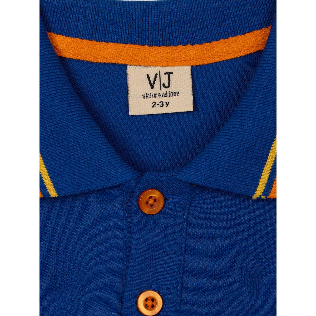 تيشيرت بياقة بولو مُطرّز بشعار الماركة فيكتور آند جين × ستايلي-boys-clothing-tshirtsandpolos-image-3