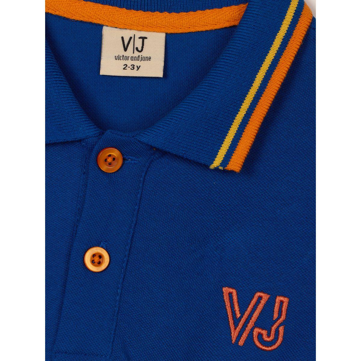 تيشيرت بياقة بولو مُطرّز بشعار الماركة فيكتور آند جين × ستايلي-boys-clothing-tshirtsandpolos-image-4