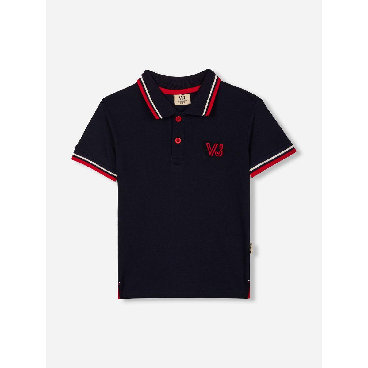 تيشيرت بياقة بولو مُطرّز بشعار الماركة فيكتور آند جين × ستايلي-boys-clothing-tshirtsandpolos-image-1