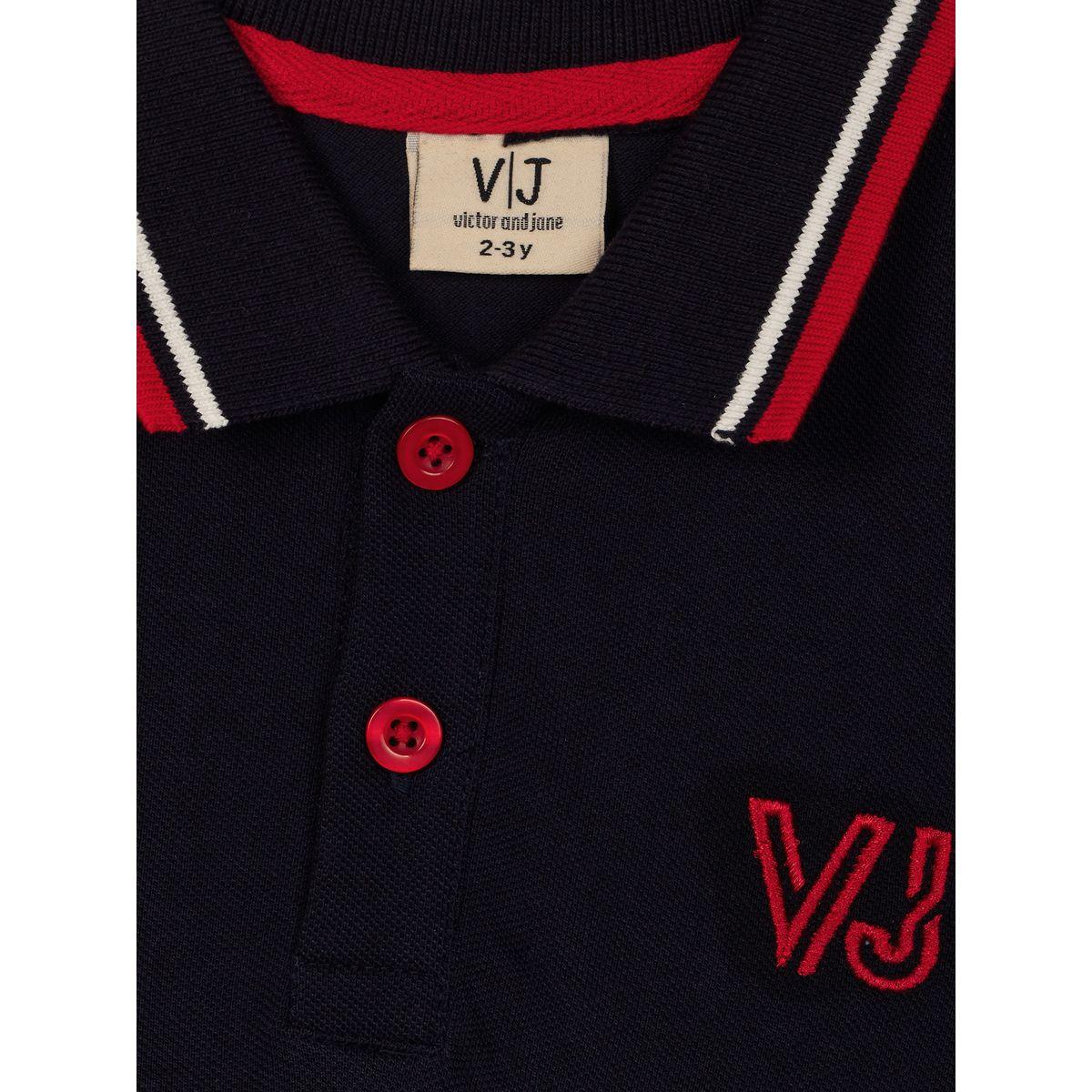 تيشيرت بياقة بولو مُطرّز بشعار الماركة فيكتور آند جين × ستايلي-boys-clothing-tshirtsandpolos-image-4