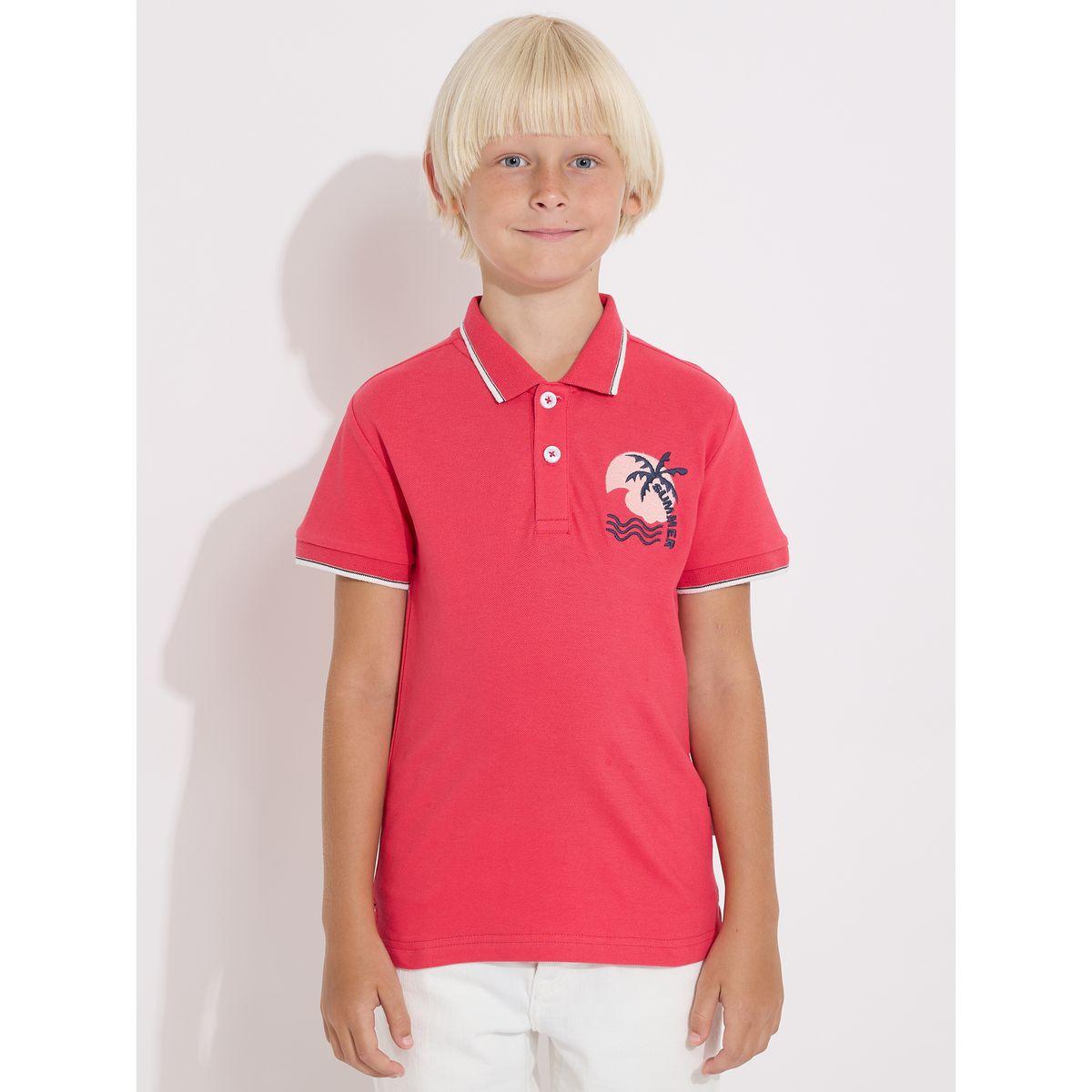 تيشيرت بياقة بولو مع اكمام قصيرة فيكتور آند جين × ستايلي-boys-clothing-tshirtsandpolos-image-1