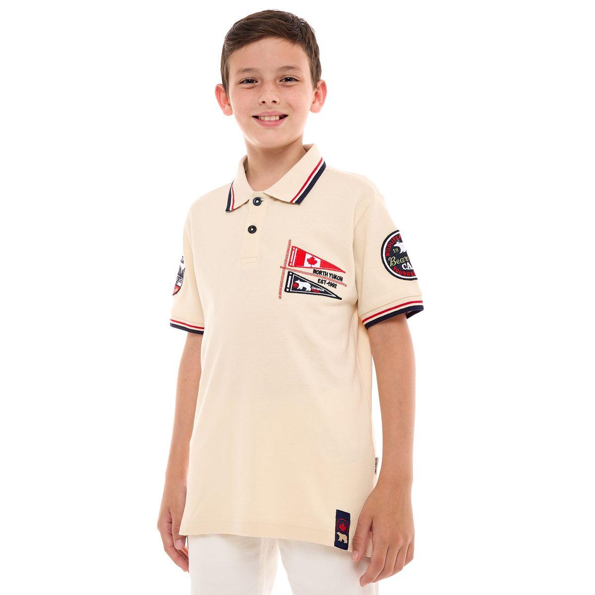 تيشيرت بياقة بولو وشعار مُطرّز فيكتور آند جين × ستايلي-boys-clothing-tshirtsandpolos-image-1