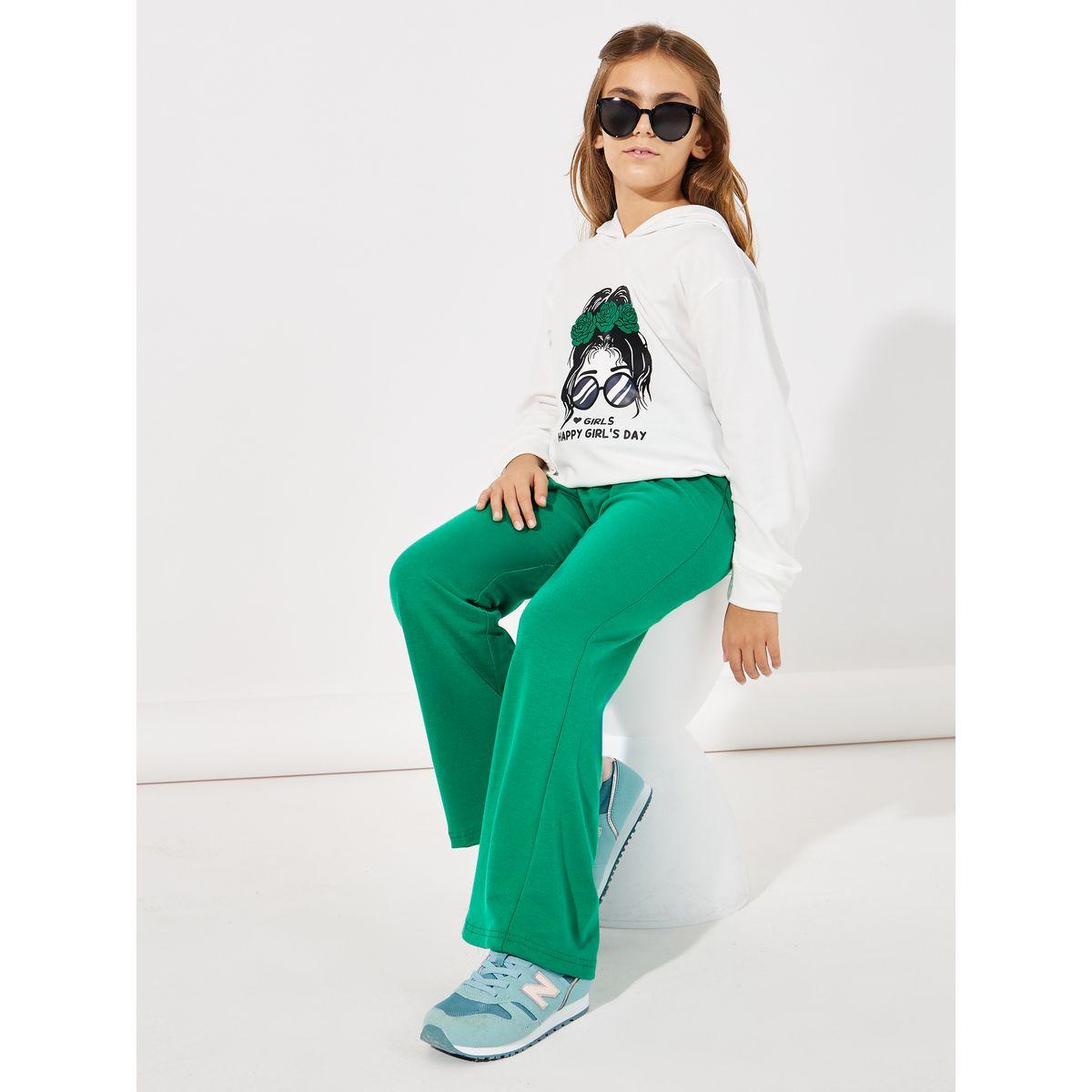 Styli Girl Graphic Print Hoodie & Flared Pants Set-girls-clothing-setsandcoords-image-1