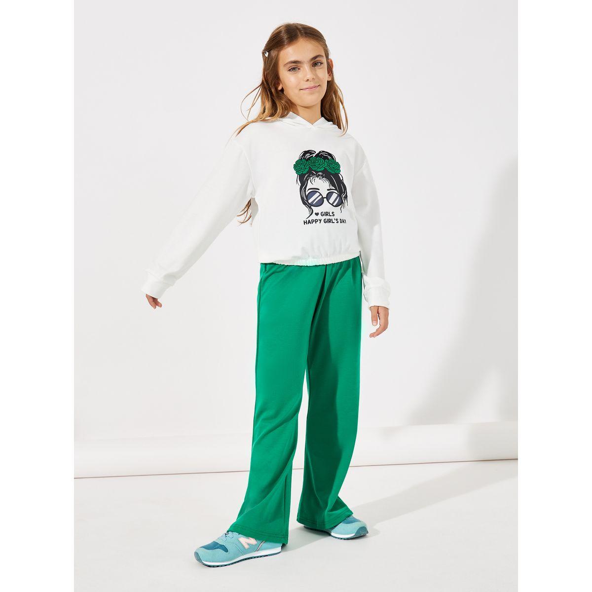 Styli Girl Graphic Print Hoodie & Flared Pants Set-girls-clothing-setsandcoords-image-2