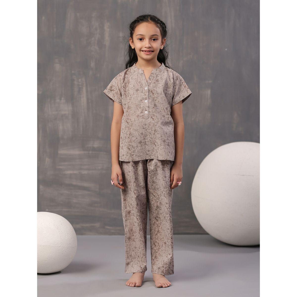 Sanskrutihomes X Styli  Geometric Print Top & Pyjama Set-girls-clothing-nightwear-image-6