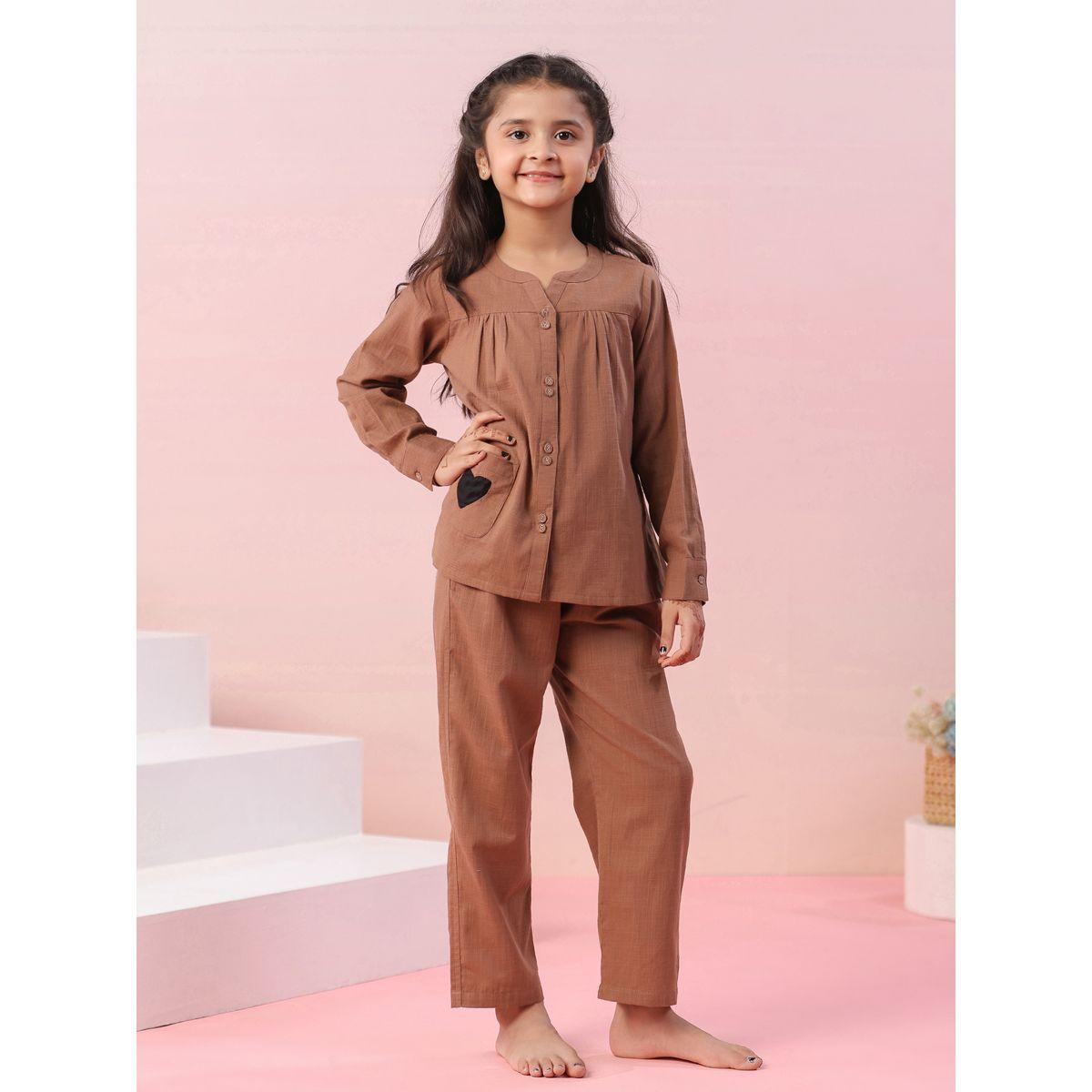 مجموعة من بنطال بيجاما مع بلوزة مزينة بشكل قلب سانسكريتي هومز × ستايلي-girls-clothing-nightwear-image-2