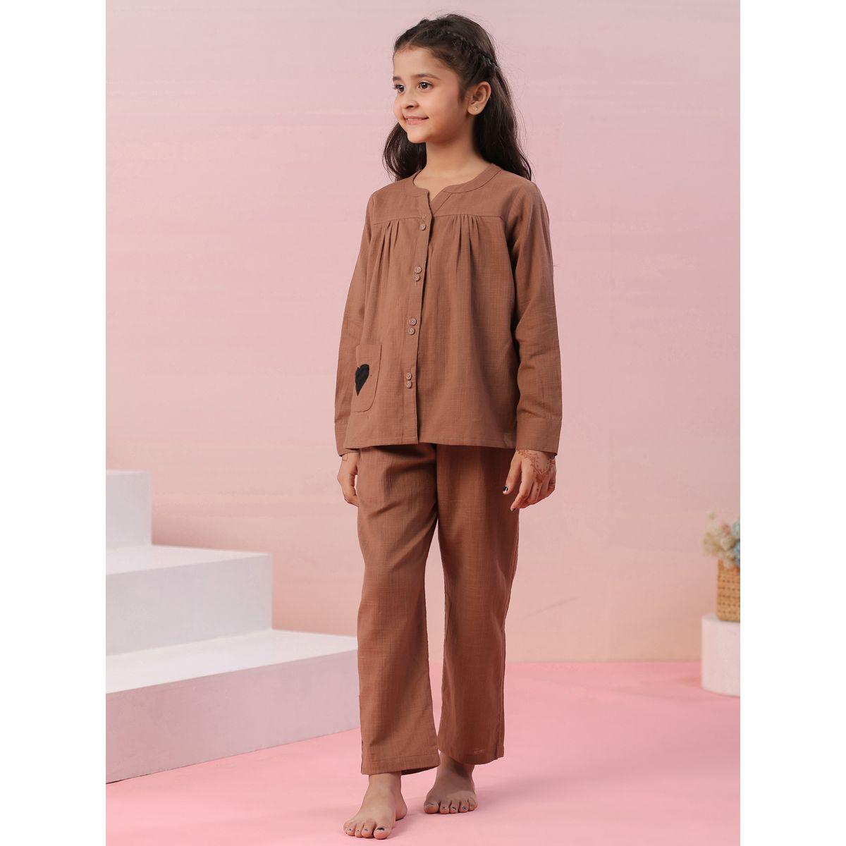 Sanskrutihomes X Styli  Heart Patch Detail Top & Pyjama Set-girls-clothing-nightwear-image-3