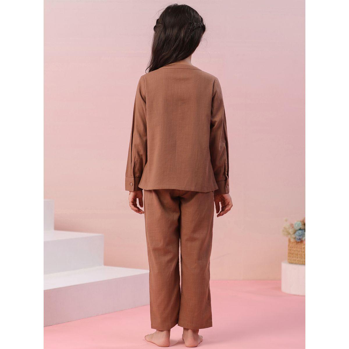 مجموعة من بنطال بيجاما مع بلوزة مزينة بشكل قلب سانسكريتي هومز × ستايلي-girls-clothing-nightwear-image-4