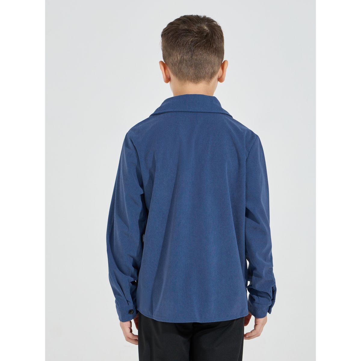 Styli Solid Pocket Front Buttoned Corduroy Shirt-boys-clothing-shirts-image-4