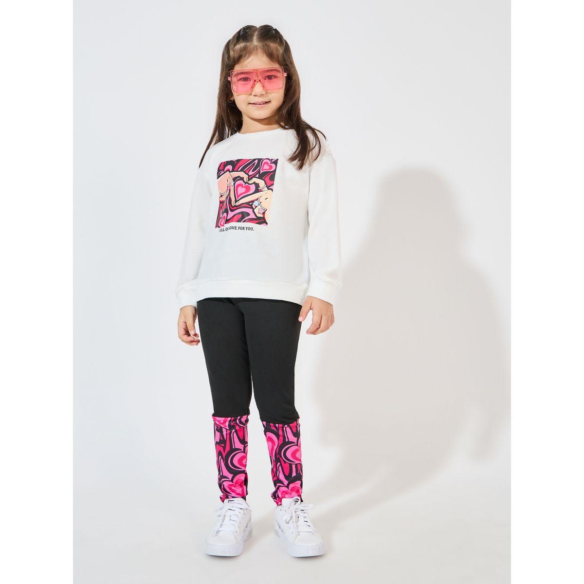 Styli Heart Print Sweatshirt & Leggings Set-girls-clothing-setsandcoords-image-1