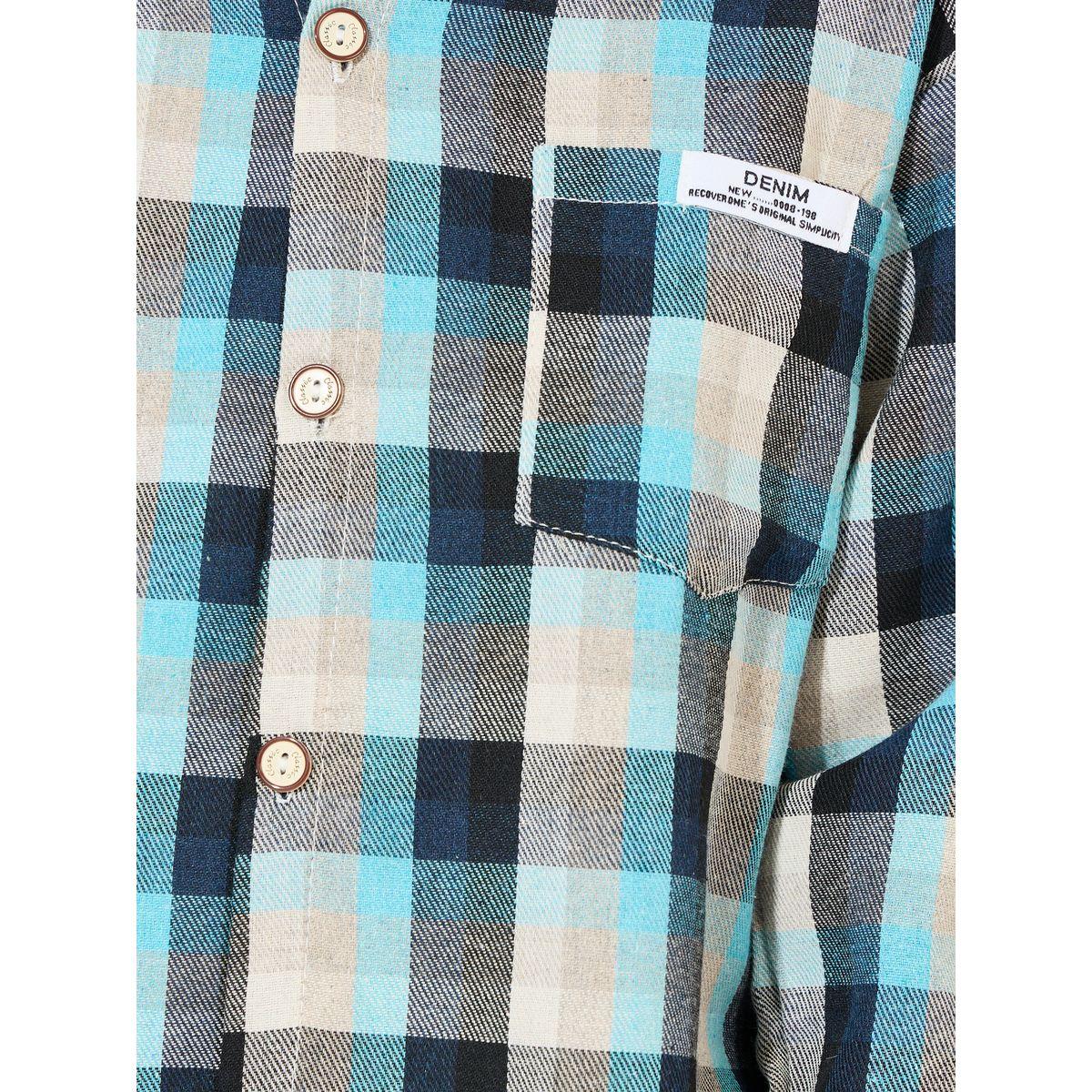 Styli Plaid Print Pocket Front Casual Shirt-boys-clothing-shirts-image-3