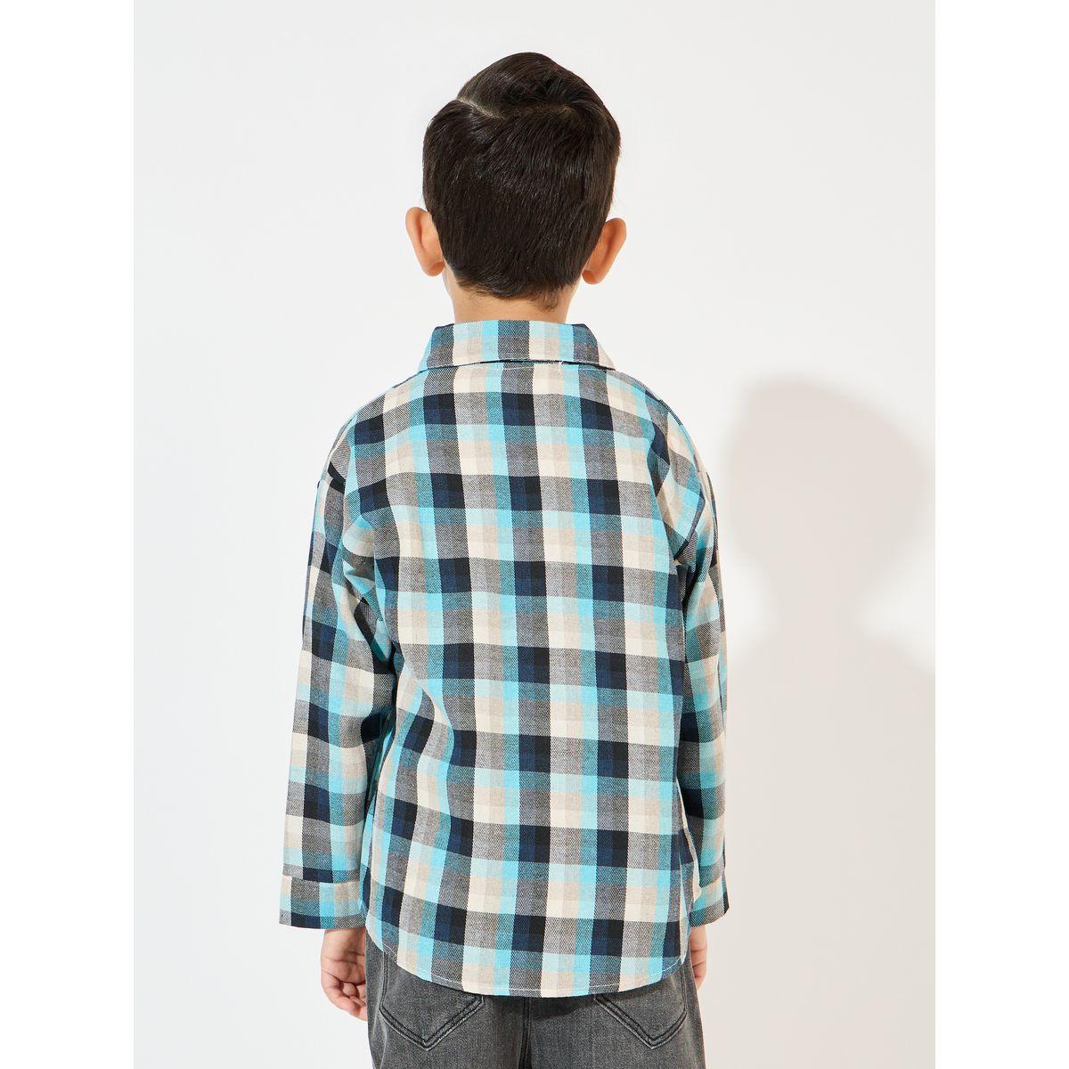 Styli Plaid Print Pocket Front Casual Shirt-boys-clothing-shirts-image-4