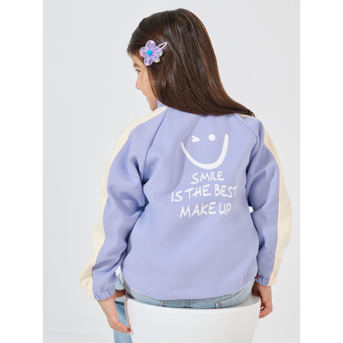 Styli Letter Printed Zipper Baseball Jacket-girls-clothing-jacketsandcoats-image-1