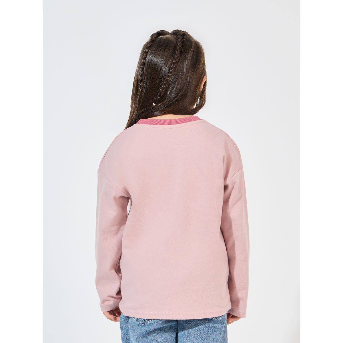Styli Flower Applique Print Long Sleeve T-Shirt-girls-clothing-tshirts-image-4