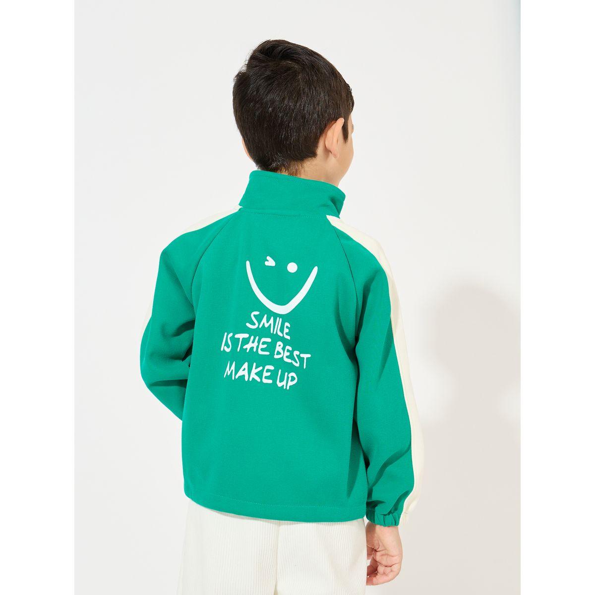 Styli Letter Print Zipper Baseball Jacket-boys-clothing-jacketsandcoats-image-1