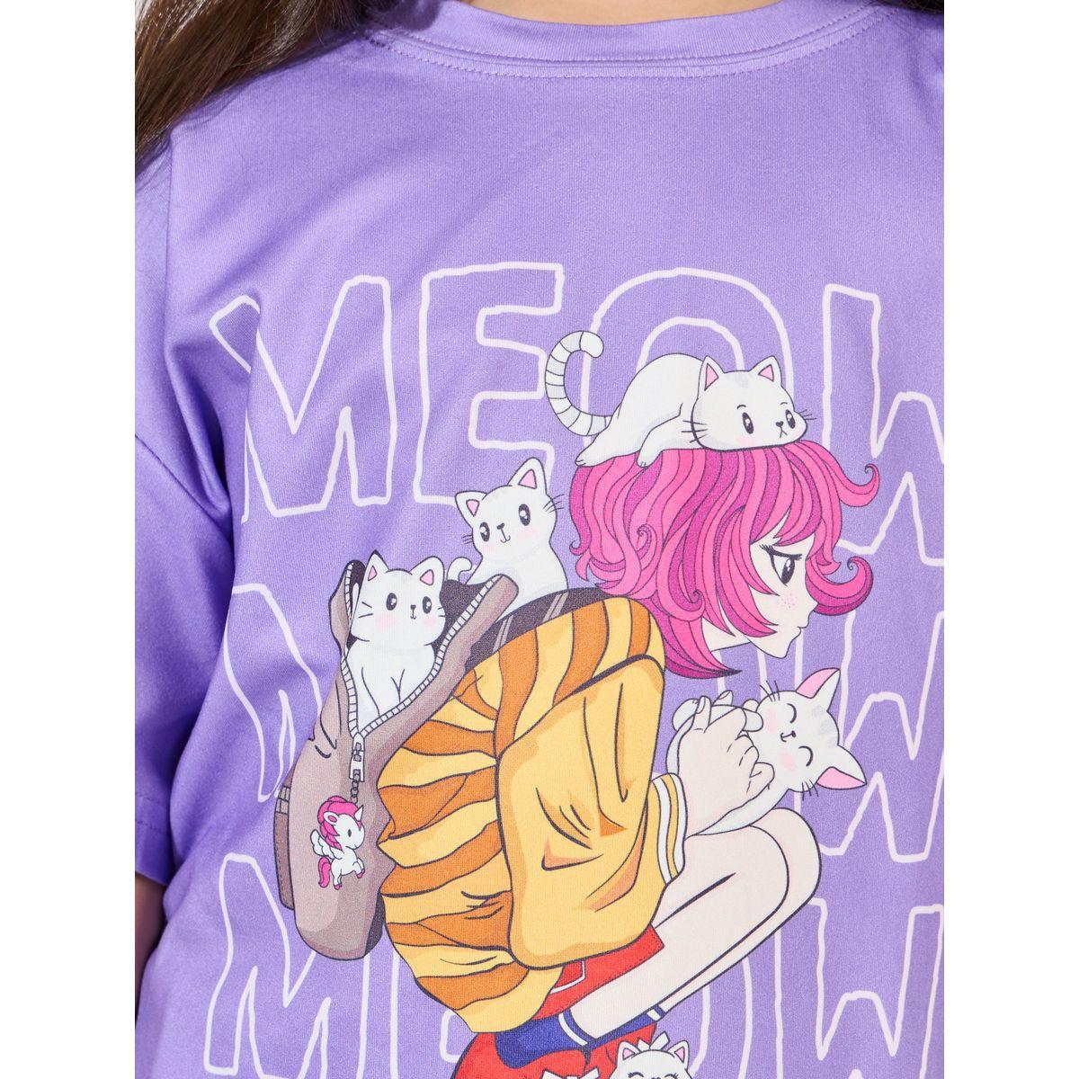 تيشيرت فضفاض مطبع بطبعة جرافيك-girls-clothing-tshirts-image-3