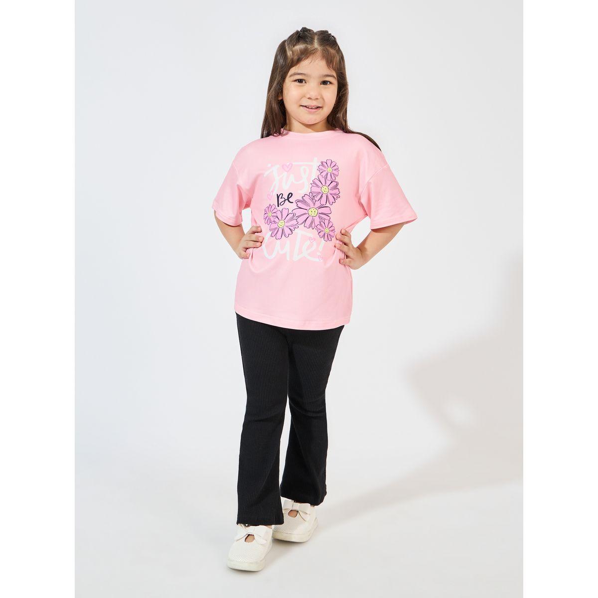 Styli Oversized Printed T-Shirt with Dropped Shoulder-girls-clothing-tshirts-image-2